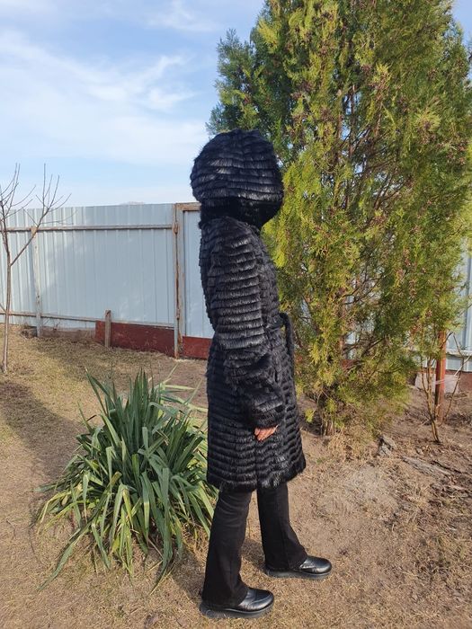 Натуральна шубка-пальто зі стриженої нутрії