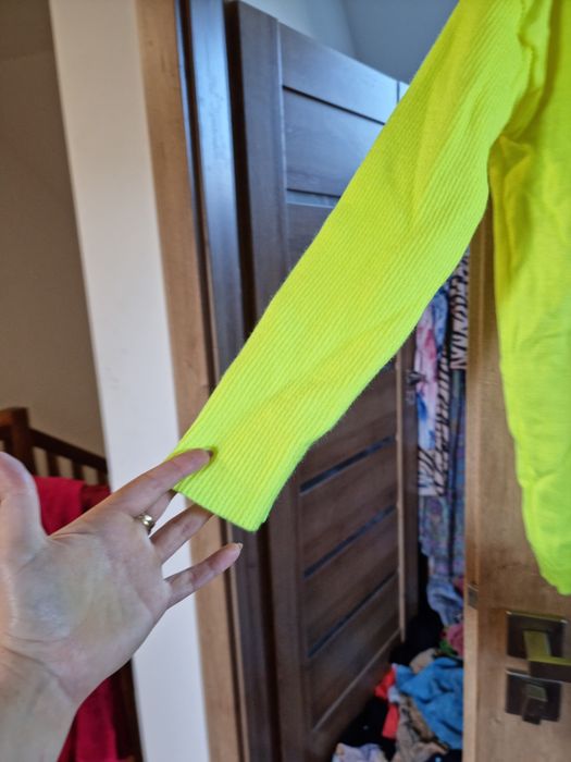 Sweter neon żółty nietoperz xxl xl uniwersalny