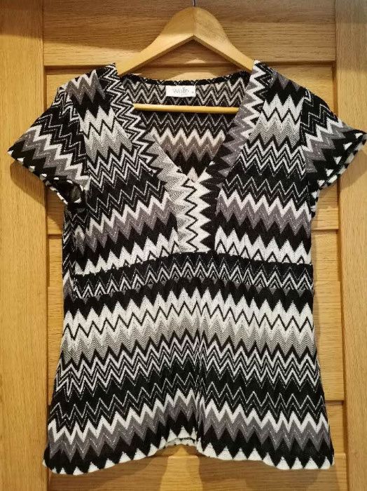 Bluzka czarno- biala rozmiar 42