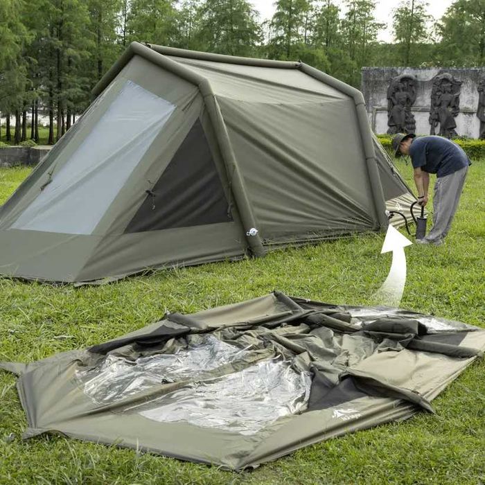 Tenda campismo insuflável 8 pessoas, 6.30m - montagem 2/3 minutos