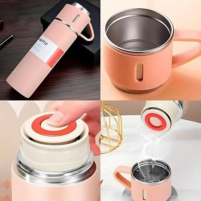 Garrafa térmica com chávena ou Conjunto de oferta. Novas.
