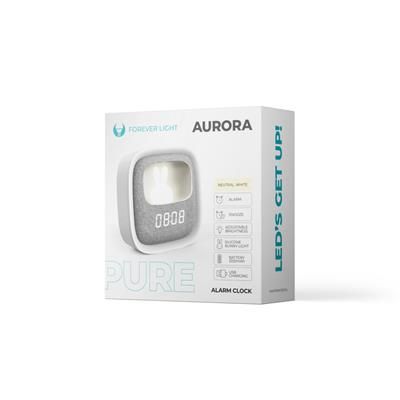 Budzik z nocnym króliczkiem LED PURE FNL-06 AURORA