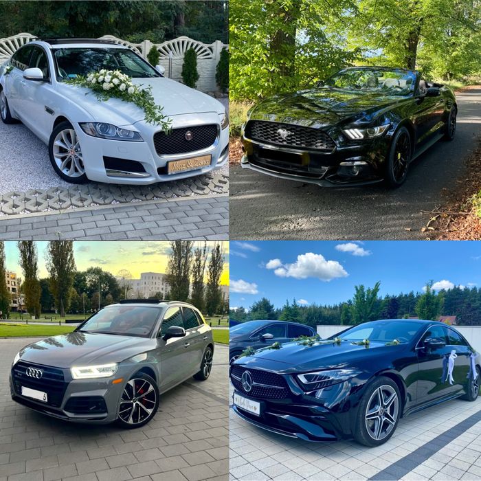 Auto do ślubu na wesele Mustang Jaguar kabrio mercedes wynajem busa 9