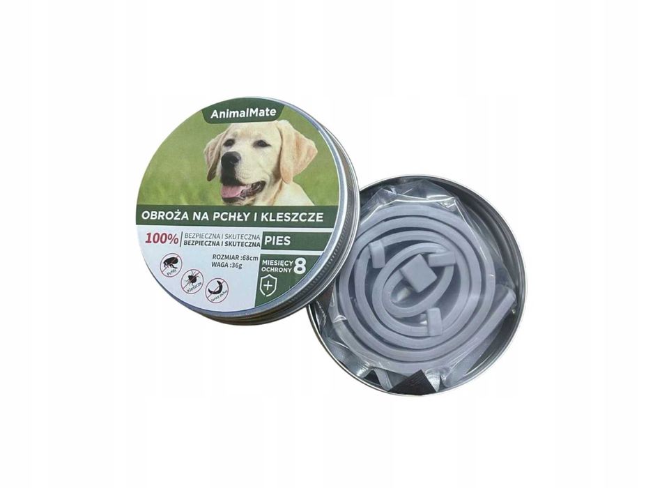 Obroża Dla Psa Na Pchły Kleszcze 8 Miesięcy 70 Cm Uniwersalna Szara