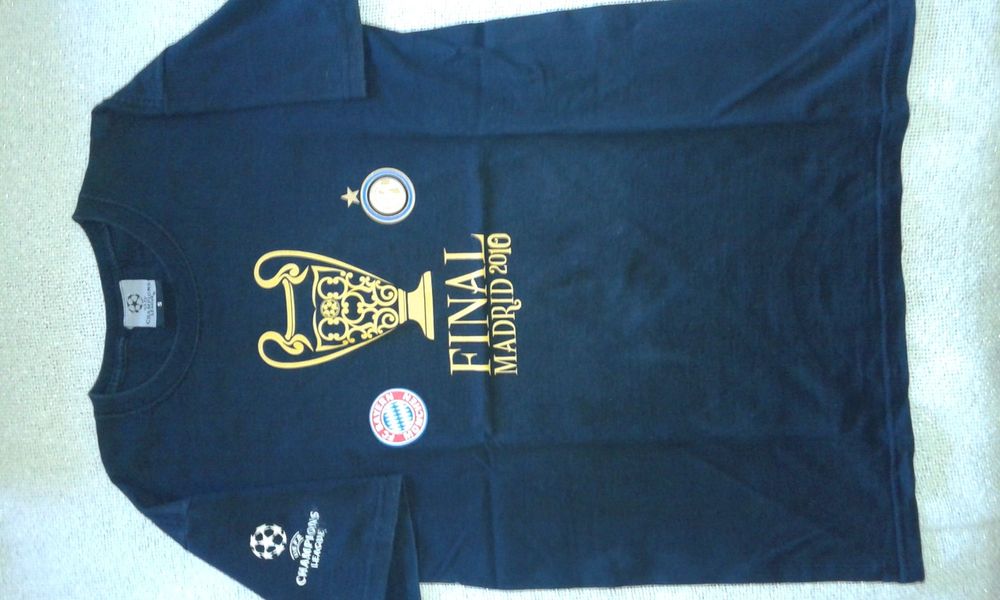 Camisola algodão, Oficial, Final liga campeões, Madrid 2010, Bayern Munique-Inter Milan, como nova.