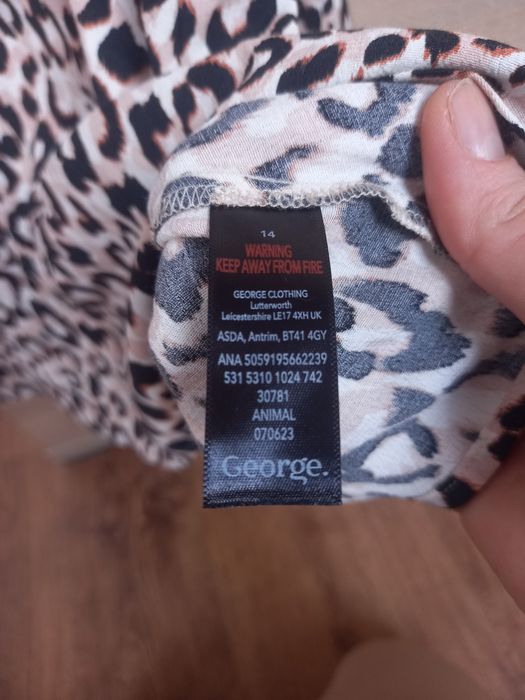 Bluzka w kolorze beżowo-czarnym George r.XL, 100% wiskoza