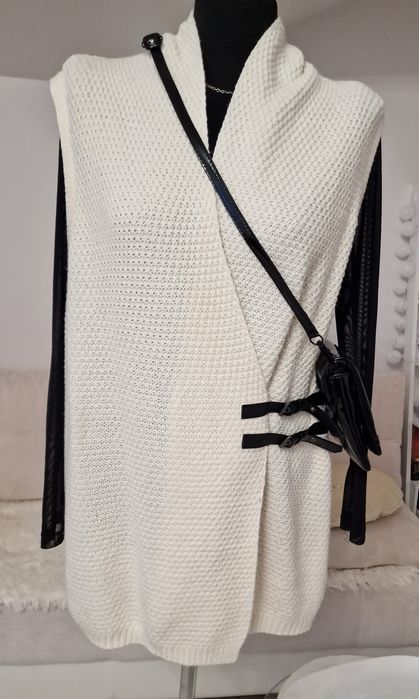 Bezrękawnik ecru " H&M".