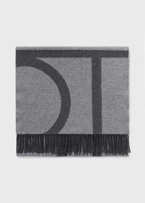 Шарф Toteme Monogram Jacquard Wool Scarf Dark Grey Melange