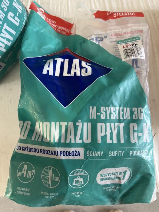 4 paczki Atlas M-system do montażu płyt G-K