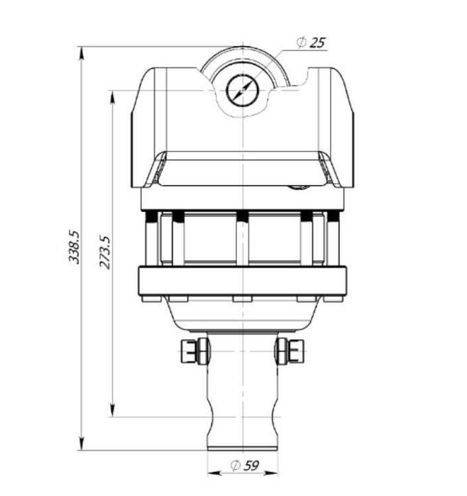 Rotator hydrauliczny 4.5 T / trzpień / wysoka osłona przewodów / obrót