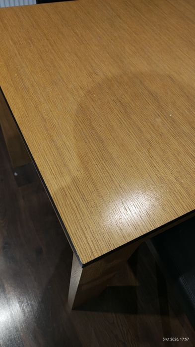 Krzesła i stół używane czarne eko skóra