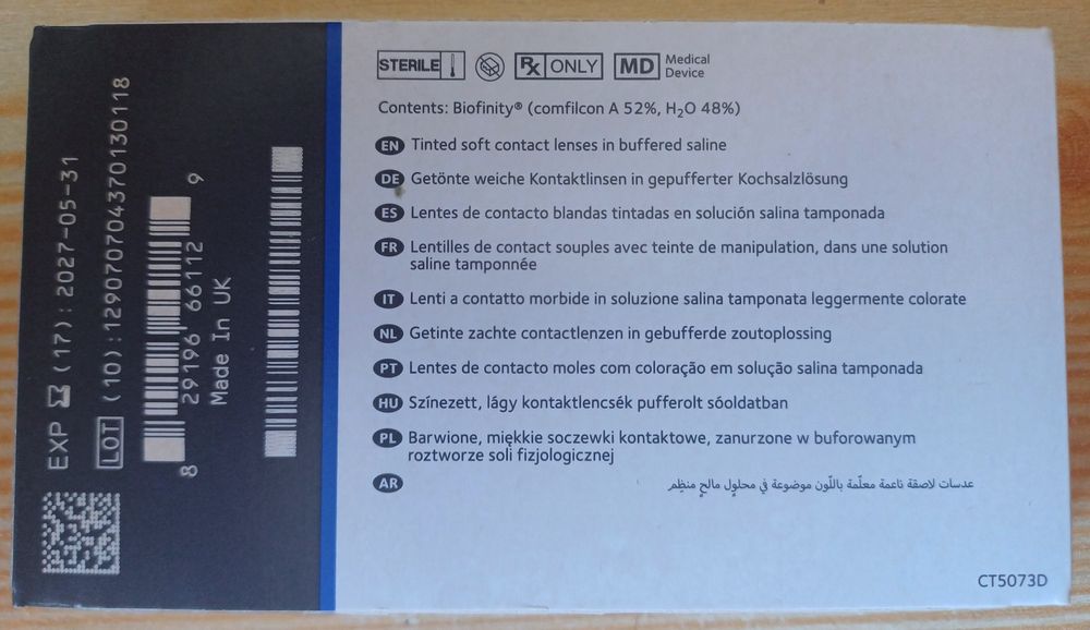 3x Lentes de contacto Biofinity - 3.25