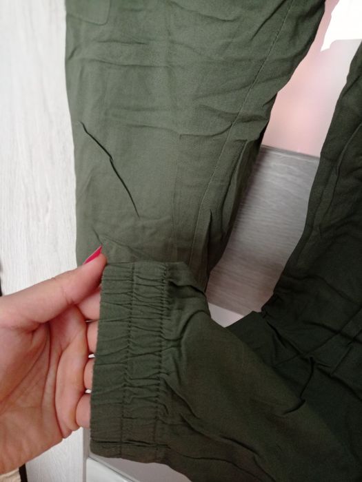 Spodnie khaki Cargo materiałowe