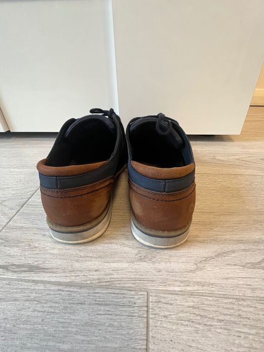 Buty chłopięce, męskie trzewiki granatowo brązowe 42. Okazja !