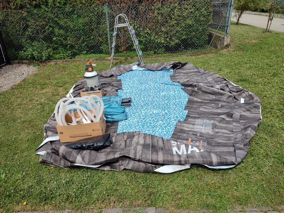 Basen bestway steel pro max 4,27x1,07 pompa piasku. pokrywa drabinka