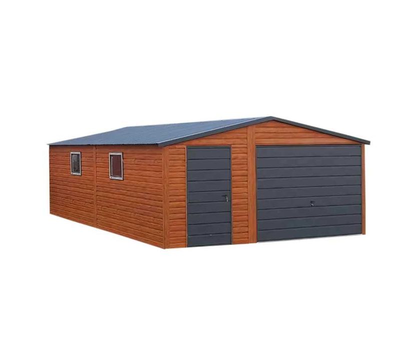 Garaż Blaszany Blaszak 5x7 Dach dwuspadowy drewnopodobny MONTAŻ GRATIS