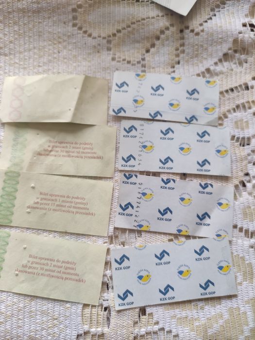 Zestaw 8 starych biletów MZK