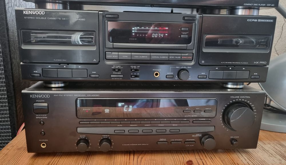 Amplituner Kenwood KR-A5050 + Deck KX-W4060 + pilot + antena + instrukc