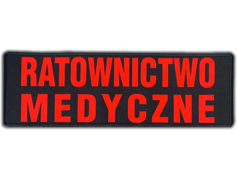 Emblemat RATOWNICTWO MEDYCZNE FLUO na rzepie 31 x 10 cm