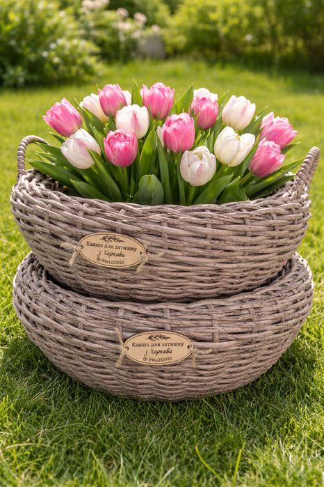 Кашпо плюшка клумба  з ротангу 8 л