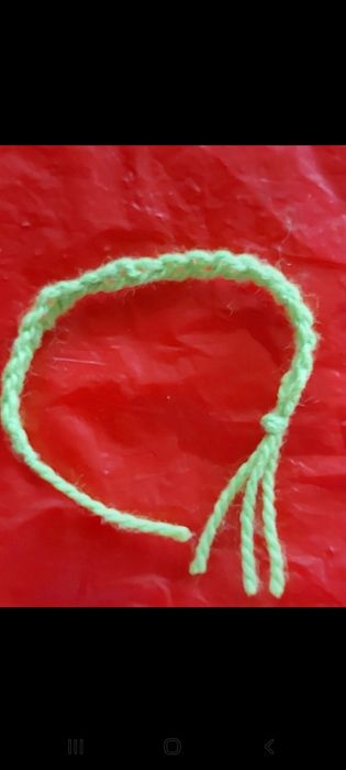 Bransoletka damska rękodzieło NOWA z włóczki miętowa