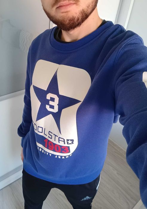 Męska bluza bez kaptura J. Style Coolstar 1903 - rozmiar S, niebieska