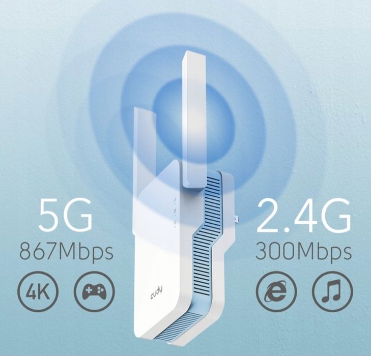 Wzmacniacz sieci zasięgu WIFI-5 Cudy RE1200 Repeater 867 Mb/s