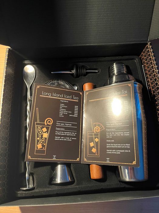 Shaker Rusty Barrel zestaw barmański srebrny