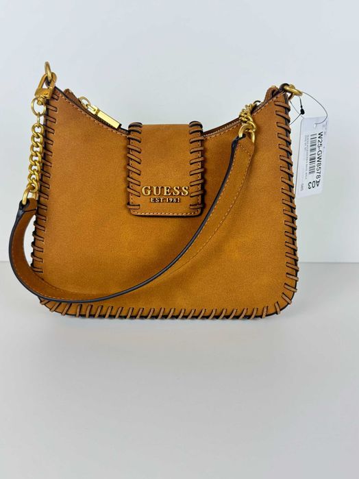 Guess torebka damska skórzana nowa na ramię brązowa