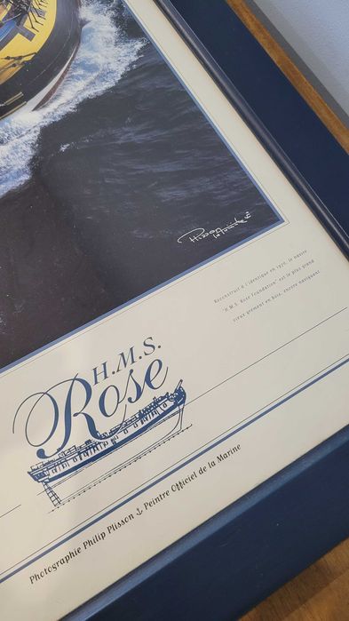 Oficjalny Duży Obraz okręt HMS Rose 1757 Philip Plisson UNIKAT !
