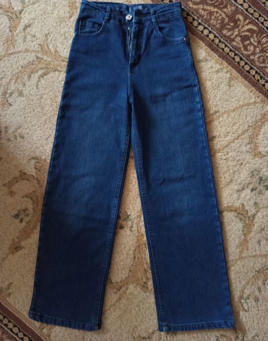 Темно-сині джинси на флісі для дівчинки