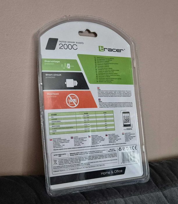 Tracer 200C Zasilacz Samochodowy 8w1 80W Do Komputera Laptopa Noteboka