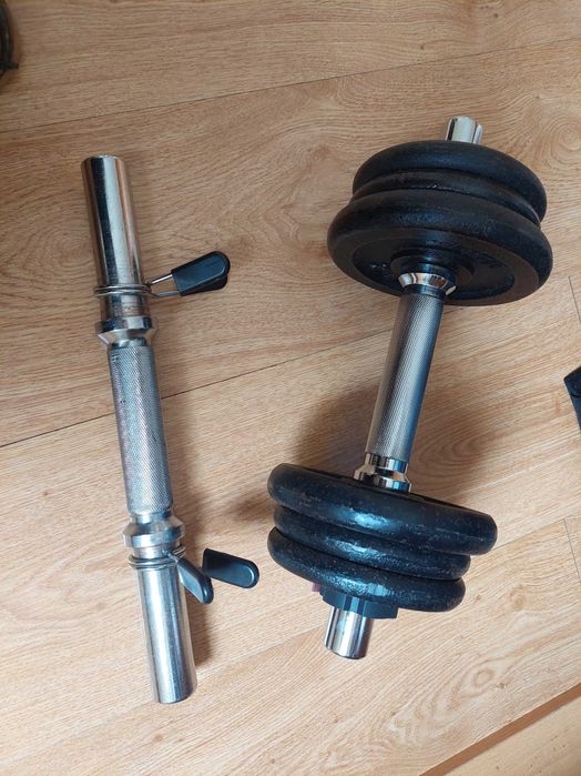 Halteres de Musculação 10 kg Disco Ferro (2 barras)