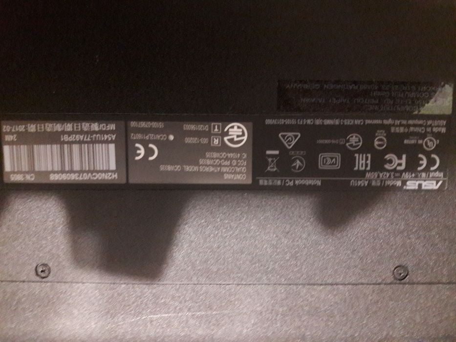 Portátil Asus modelo A541U intel core I7