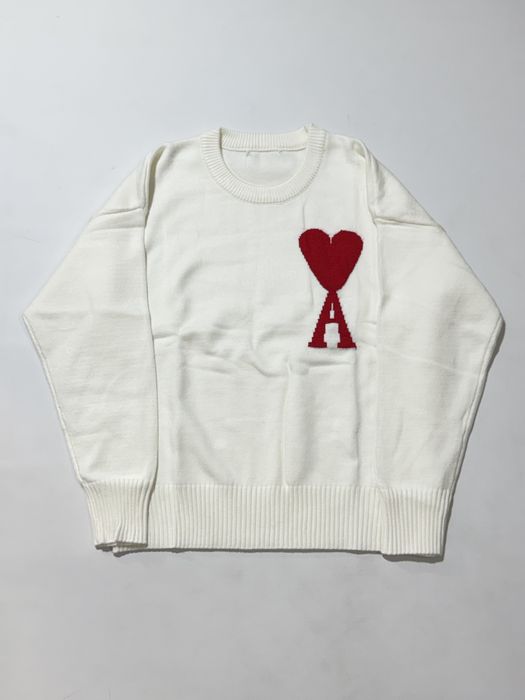 свитер Ami Paris White Logo Sweater