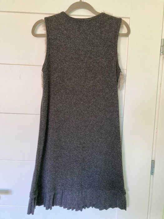 Nowa wełniana szara mini sukienka Mill Blue plisy vintage S