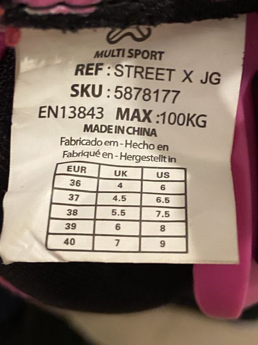 Patins, tamanho 35-40