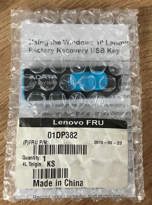 Windows 10pro 64bity USB pendrive dla Lenovo recovery