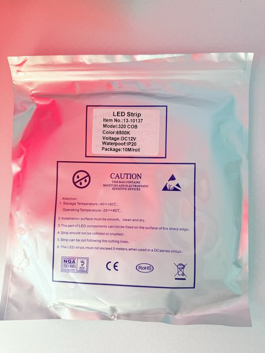 Качественная яркая светодиодная лента COB 12 вольт