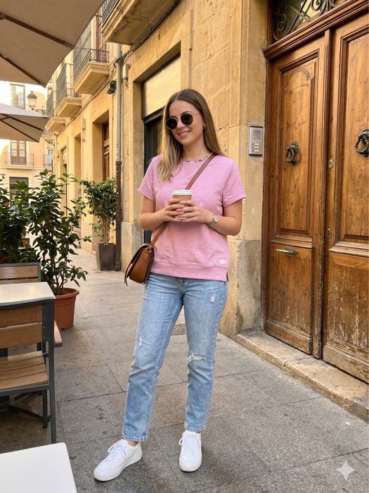 Рожевий світшот-футболка cecil, 100% бавовна