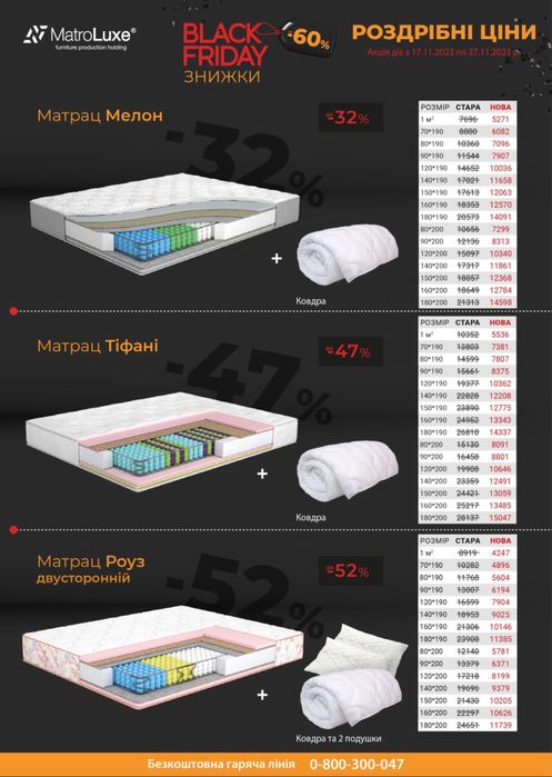Матраци ортопедичні ціна від 2500