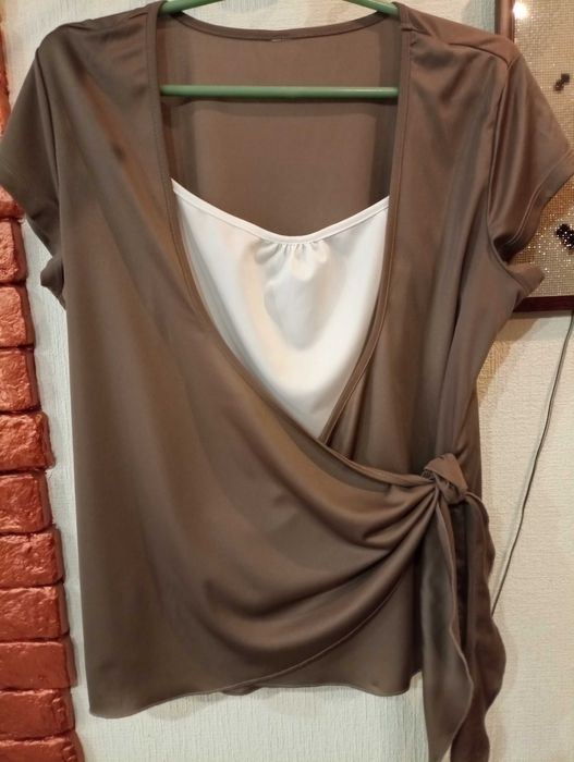 Женская футболка на запах, р 50-52