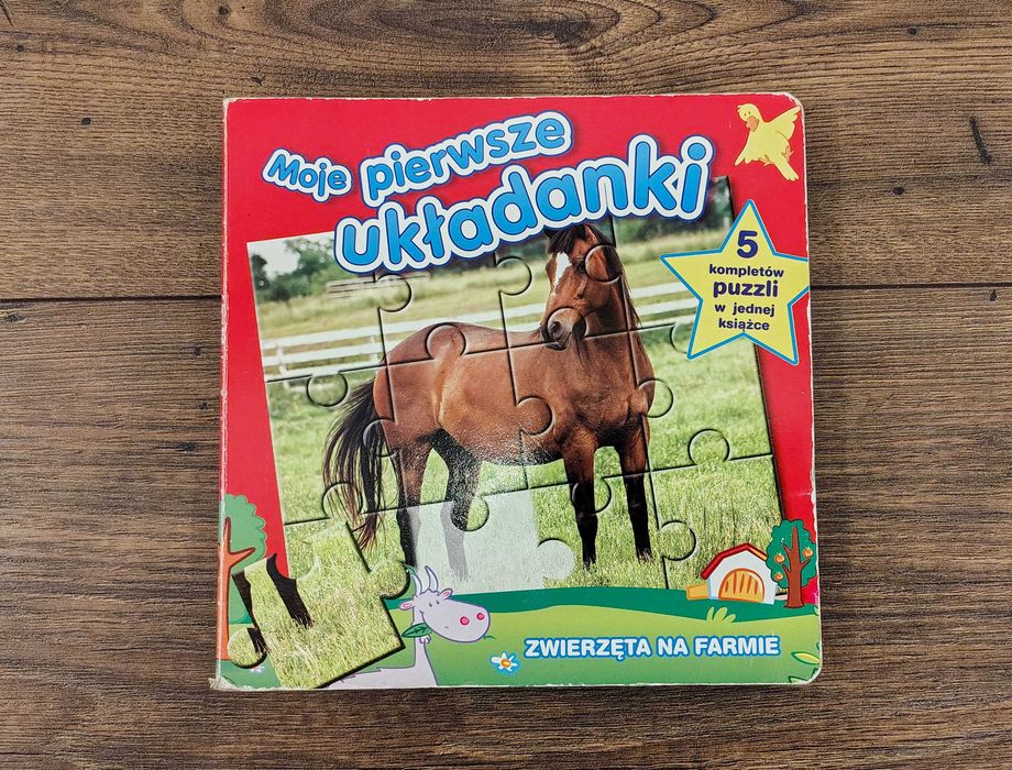 Książka z puzzlami, "Zwierzęta na farmie".