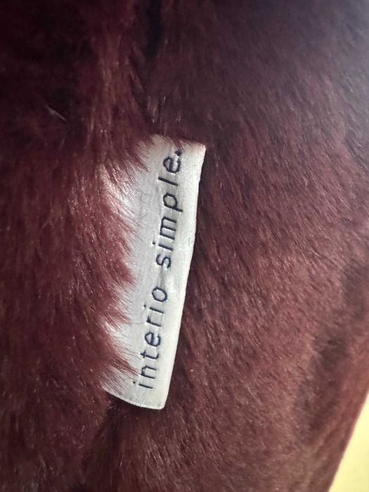 Nowoczesny fotel lounge  z funkcją Tilt przytulne futerko bordo