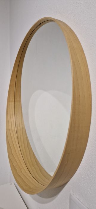 Espelho redondo de madeira 80 cm diâmetro