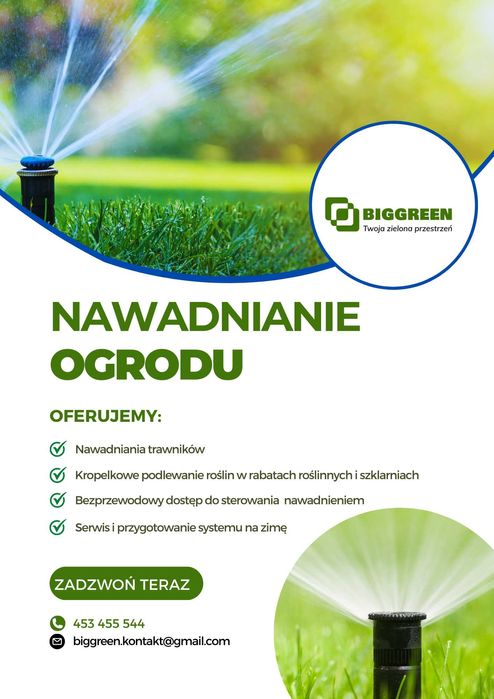 Nawadnianie ogrodu ( projektowanie / wykonanie)