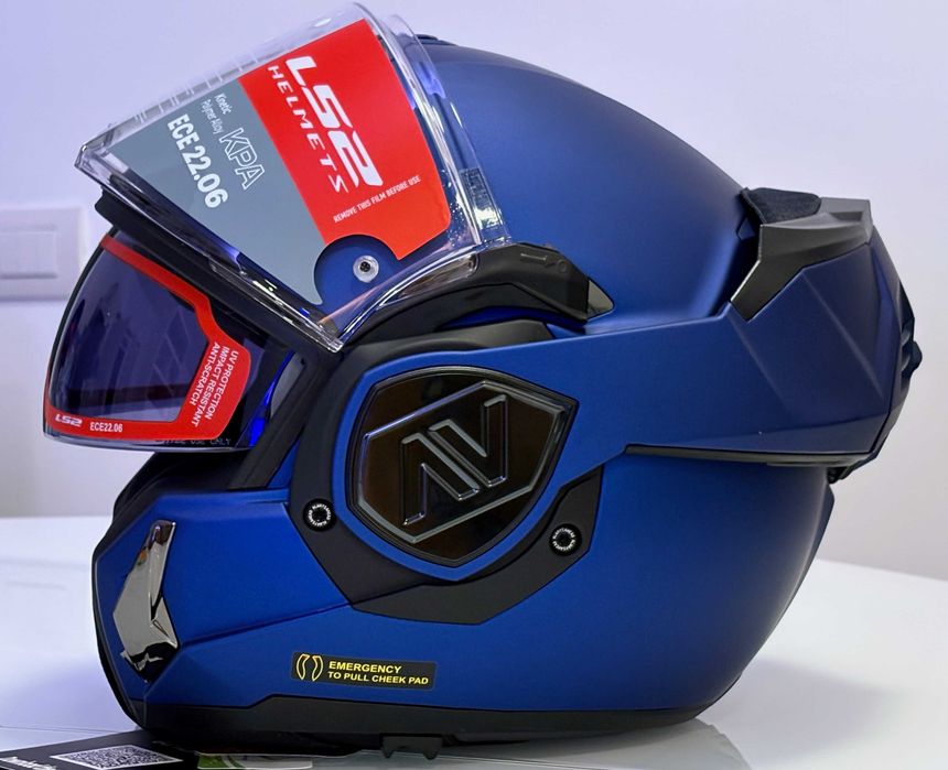 Capacete NOVO Modular 180° LS2 Advant Blue Matt (27% DESCONTO) Tam S