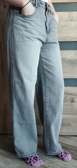 Spodnie jeansowe szare