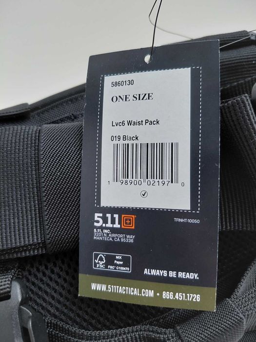 Тактична сумка поясна 5.11 Tactical LVC6. Оригінал. З США. Нова. Чорна
