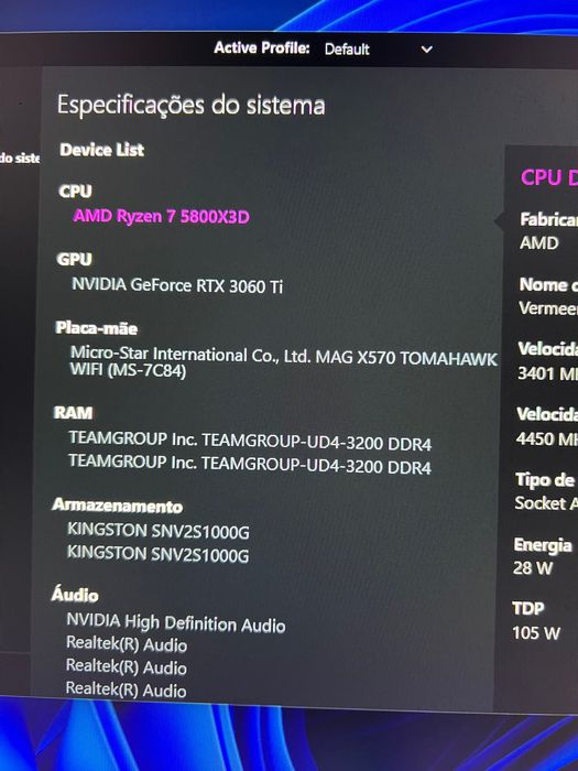**Vendo computador de alta performance com pouco uso**
